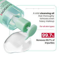 Makeup removal action with emulsification leaving skin clean and hydrated.