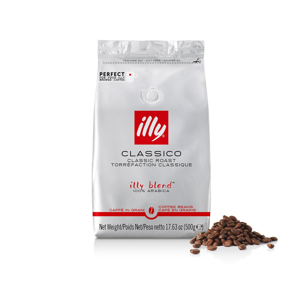 illy Classico whole bean coffee beans ready for grinding and aroma
