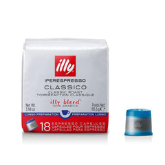 illy iperEspresso Classico pack shot shows premium capsules for convenient at-home brewing
