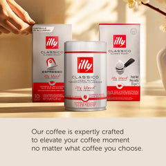 illy Keurig-compatible pods shown for easy at-home brewing.