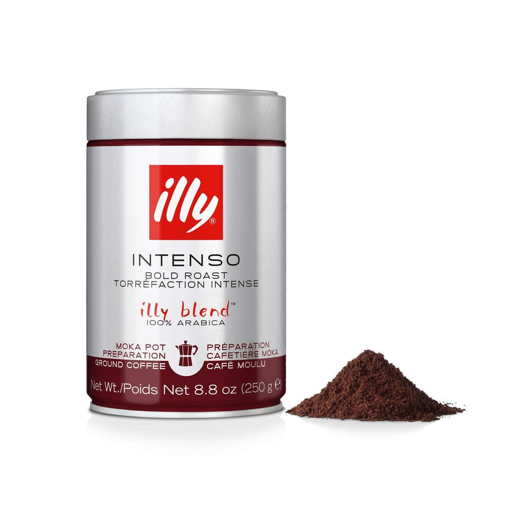 illy Moka ground coffee bag with a rich aroma for a morning ritual.