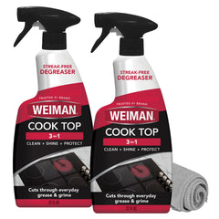 Weiman 2-Pack Cooktop Cleaner + Microfiber Cloth – Streak-Free, Non-Abrasive Degreaser - Perla Store | The Ultimate A to Z Marketplace for Every Need in Canada