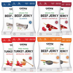Think Jerky Classic 1oz bag, savory beef and turkey snack for protein on the go