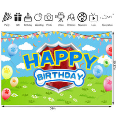 Danilaziya 5x3ft Cartoon Dog Backdrop - Birthday Party Photo Booth & Decor
