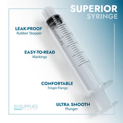 BH SUPPLIES individually wrapped sterile syringes for controlled handling.