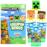 Imaginings 3 Minecraft lollipop ring strawberry flavor for party favors.