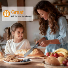 Imarku bread knife ergonomic handle improves grip and reduces fatigue during longer slicing tasks.