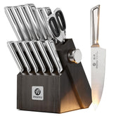imarku knife set block with built-in sharpener for quick edge touch-ups
