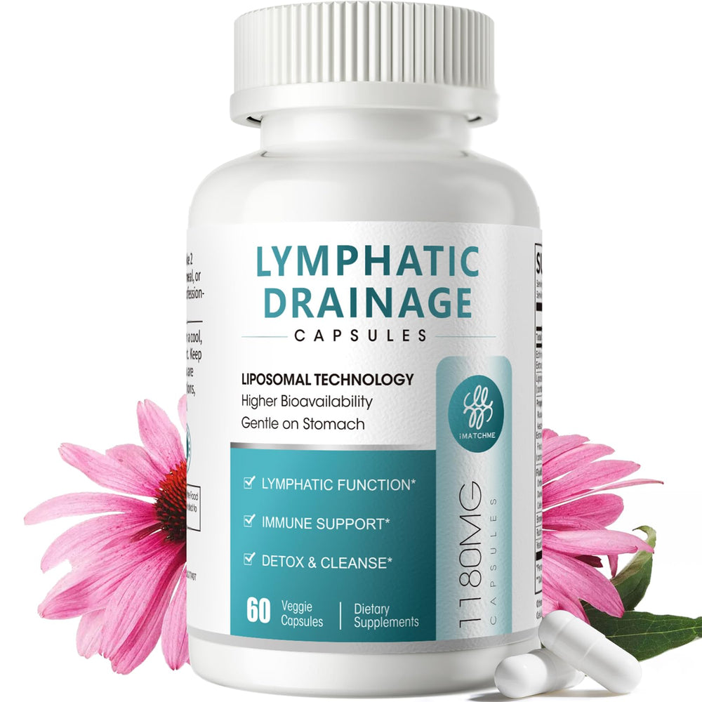 iMATCHME Lymphatic Drainage bottle front for easy daily use and subtle support