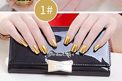 IMGDD Gold Metallic Mirror Nail Polish brush applying a glossy, long-lasting layer.
