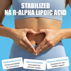 Sodium-stabilized Na-R-ALA bottle emphasizes enhanced stability