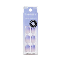 imPRESS Friendzone blue ombre nails provide seamless salon-like finish.