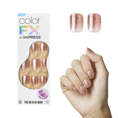 imPRESS Dimension chrome nails show a bold chrome shine for fast glam.