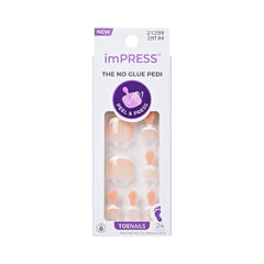 imPRESS Blanc Chic toenails provide a polish-free pedicure with no glue needed.