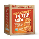 IN THE RAW Monk Fruit Packets 200-count box for zero-calorie sweetness.