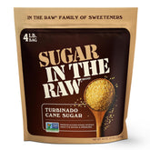 IN THE RAW turbinado sugar granules in a 4lb bag for everyday sweetness.