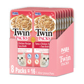 INABA paquets jumelés chat emballage double prêt à servir avec gelée bouillon