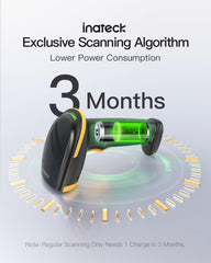 Inateck barcode scanner in Bluetooth and wired modes for flexible setup