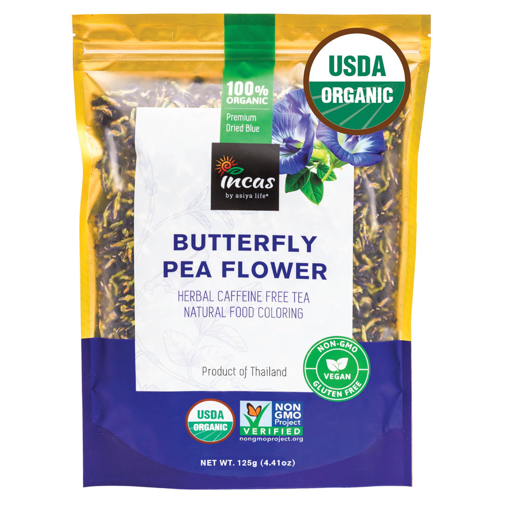 Incas butterfly pea flower dried petals for tea infusion
