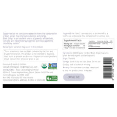 Incas by Asiya Life Thai Black Ginger capsules close-up showing plant-based shell