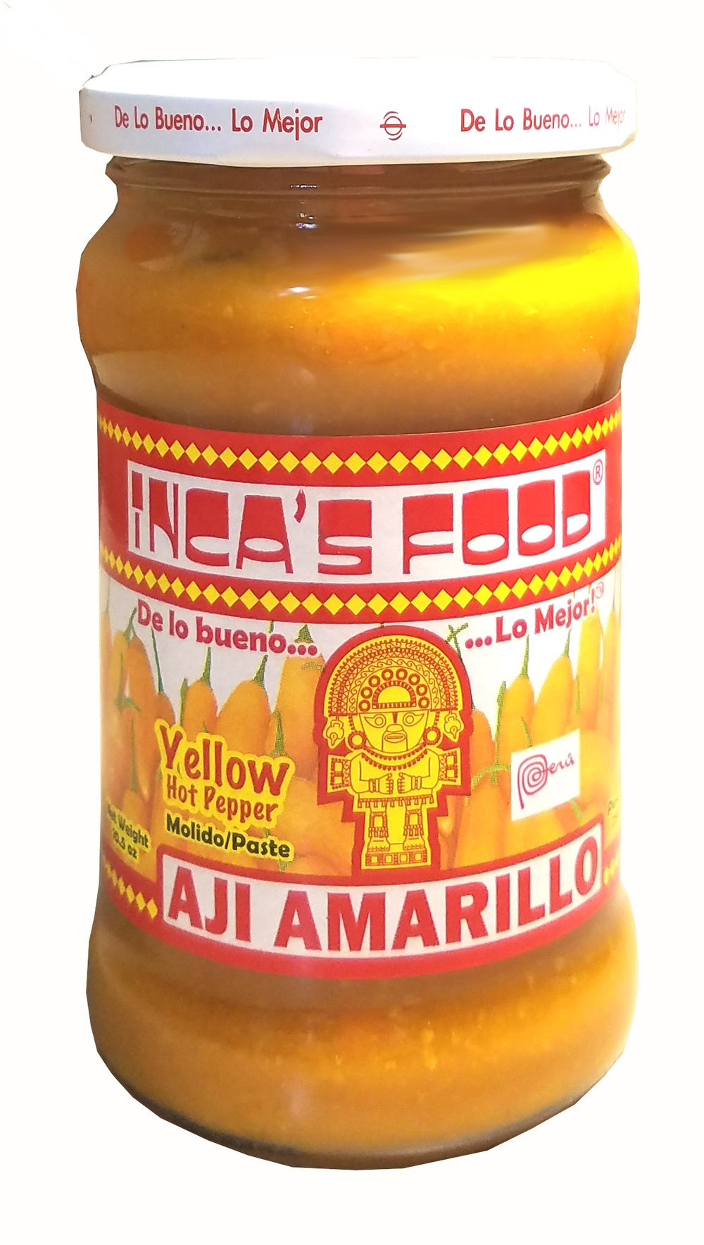 Inca's Food Aji Amarillo paste jar showcases vibrant yellow color, ideal for flavorful rice