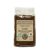 India Tree Dark Muscovado Sugar packaging shows rich color, ideal for baking
