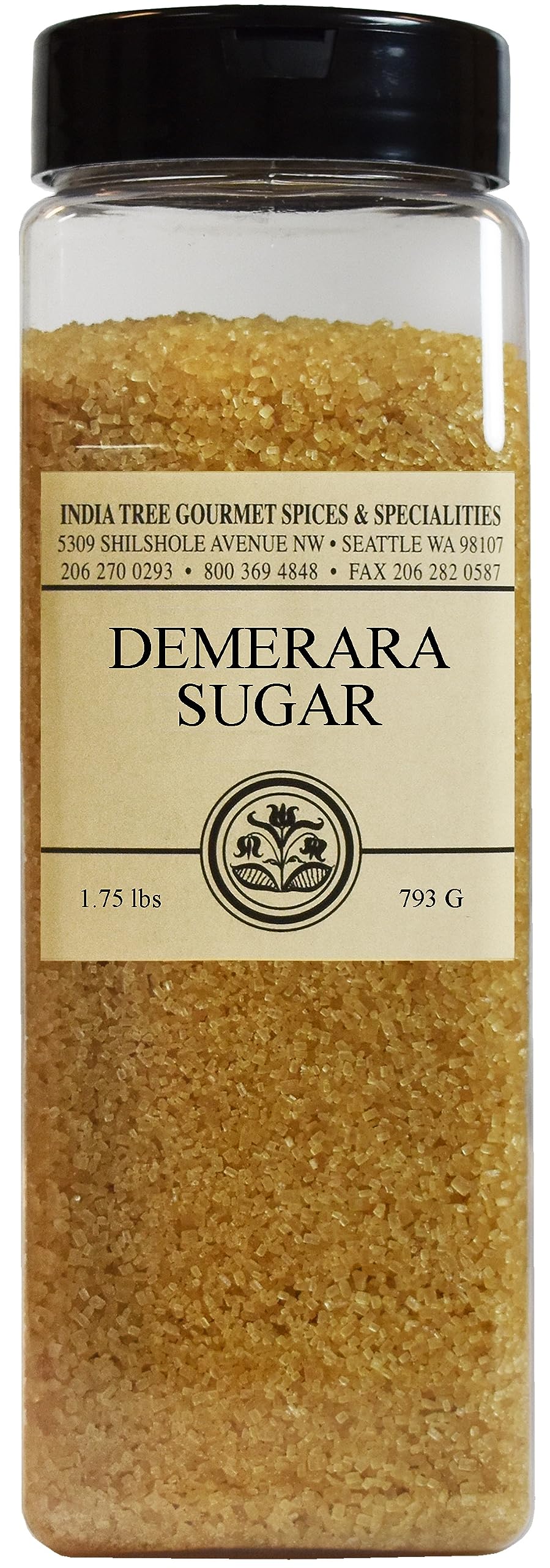 India Tree Demerara sugar crystal texture close-up highlighting large golden crystals for baking