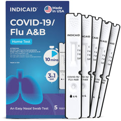 INDICAID 3-in-1 box image showing compact home-use packaging for travel