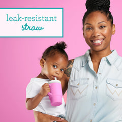 Infantino leak-resistant straw design reduces mess during playtime and travel