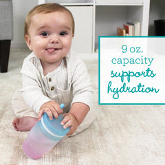 Infantino My 1st Tumbler dishwasher-safe parts for quick cleaning.