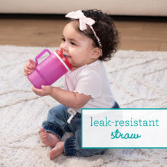 Infantino My 1st Tumbler straw assembly promotes smooth sipping with a removable cleaning feature.