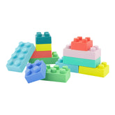 Infantino Super Soft Building Blocks 12-piece stack encourages safe, squeezable play for tiny hands.