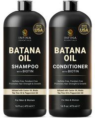 INFINA ESSENTIALS Batana Oil Shampoo bottle for nourishing cleanse and fuller hair