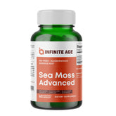 INFINITE AGE sea moss capsules bottle front for convenient daily wellness support