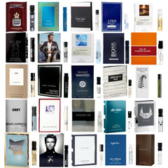 Infinite Scents cologne samples pack close-up showing ten vials for quick scent testing