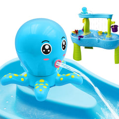 Infowush water table pump with octopus design enhances outdoor play