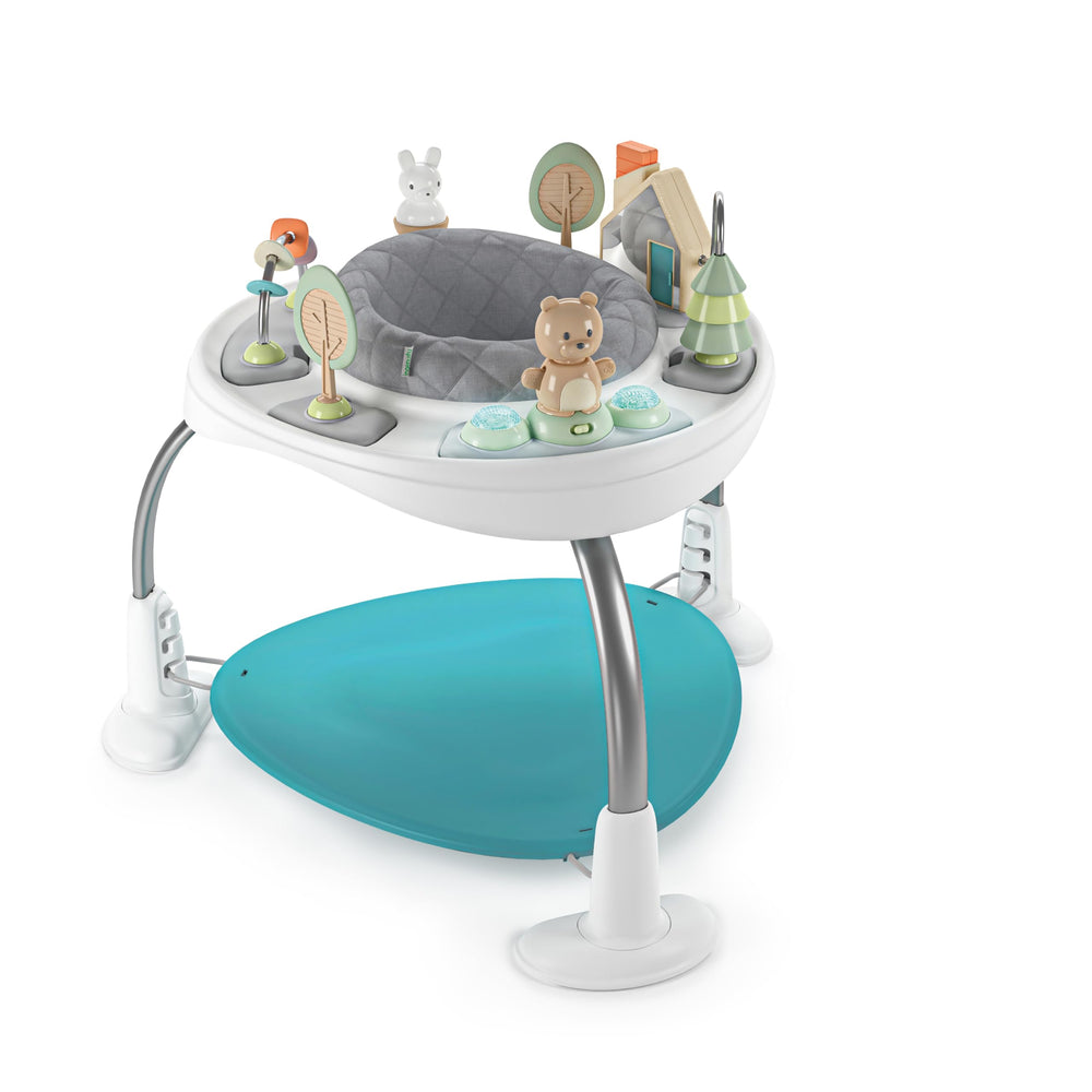 Ingenuity Spring & Sprout 360° jumper seat supports active baby play.