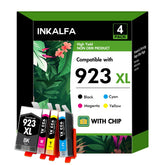 InkAlfa 923XL black cartridge with chip for precise color prints
