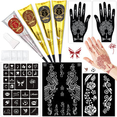 InkForge temporary tattoo kit front view shows a complete set for quick, mess-free body art.