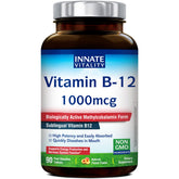 Innate Vitality B12 peach-flavored sublingual tablet dissolves quickly for daily use