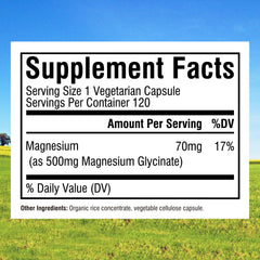 Close-up of Innate Vitality magnesium glycinate capsules