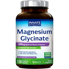 Innate Vitality Magnesium Glycinate 500mg capsule for easy daily intake.
