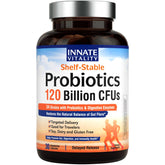 Innate Vitality Probiotics bottle front showing 120 Billion CFUs for gut balance