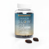 Inner Glow Sol Defense Gummies bottle front showing sun resilience support.
