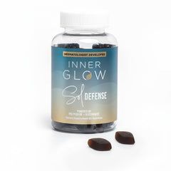Inner Glow Sol Defense Gummies bottle front showing sun resilience support.