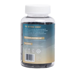 Inner Glow Sol Defense Gummies bottle side highlights convenient packaging.