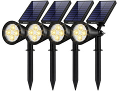 InnoGear solar lights outdoor pathway spotlight illuminates walkways with a warm white glow.