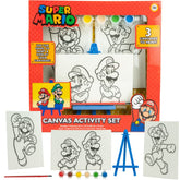 Innovative Designs Super Mario canvas set with three ready-to-paint canvases for kids.