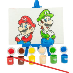 Innovative Designs Super Mario easel included for upright painting and display.