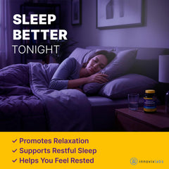 InnovixLabs magnesium capsules bottle on nightstand suggesting a bedtime routine